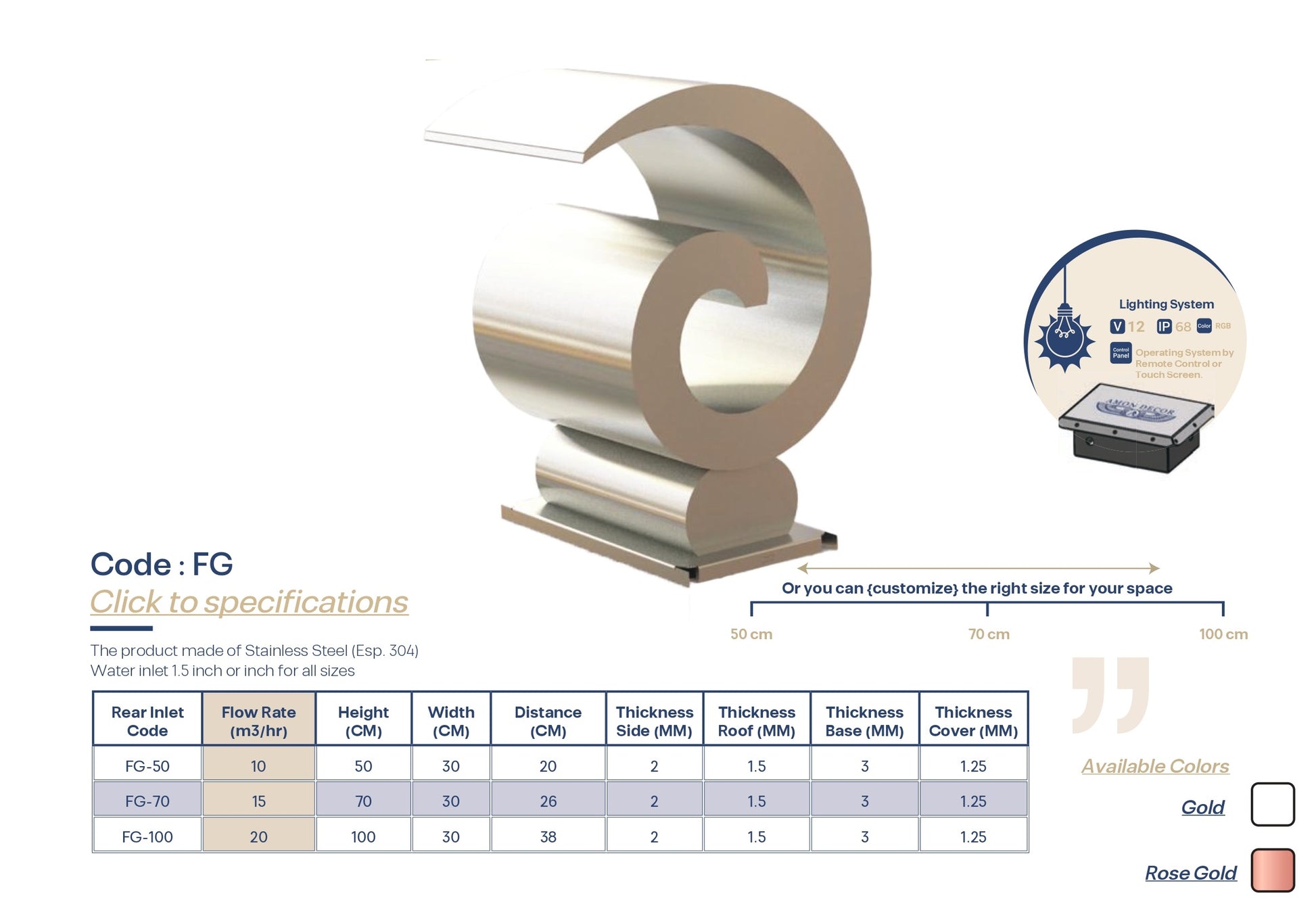 FG شلال مائي موديل