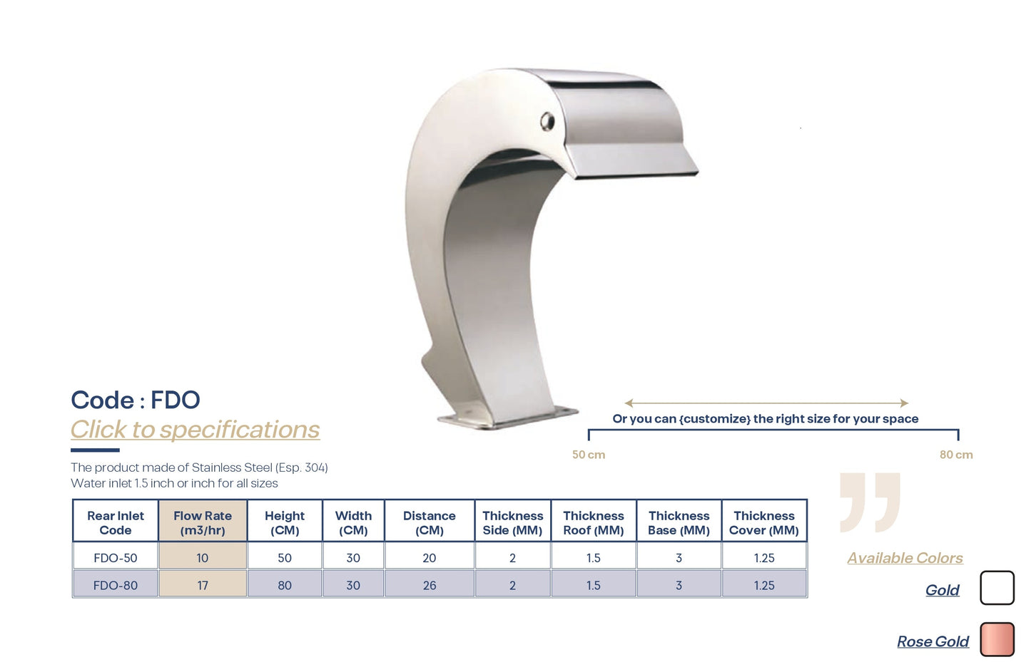 شلال مائي موديل FDO