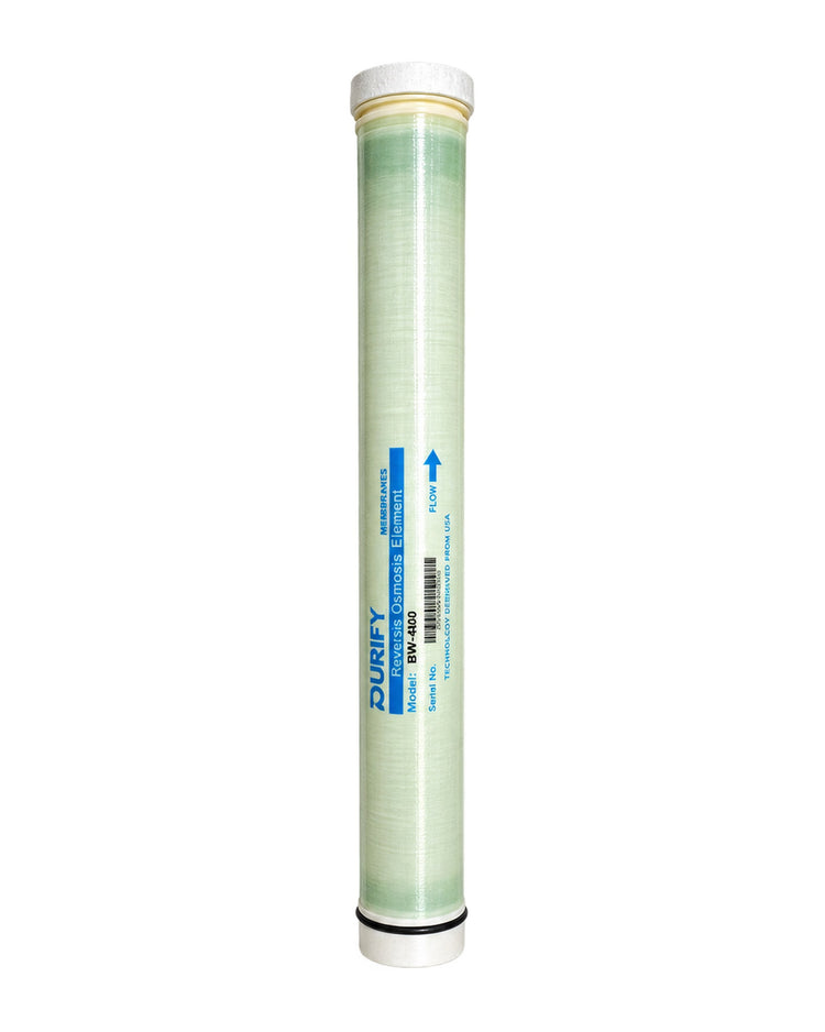 PURIFY BW-4040FR 4-inch reverse osmosis membrane on white background