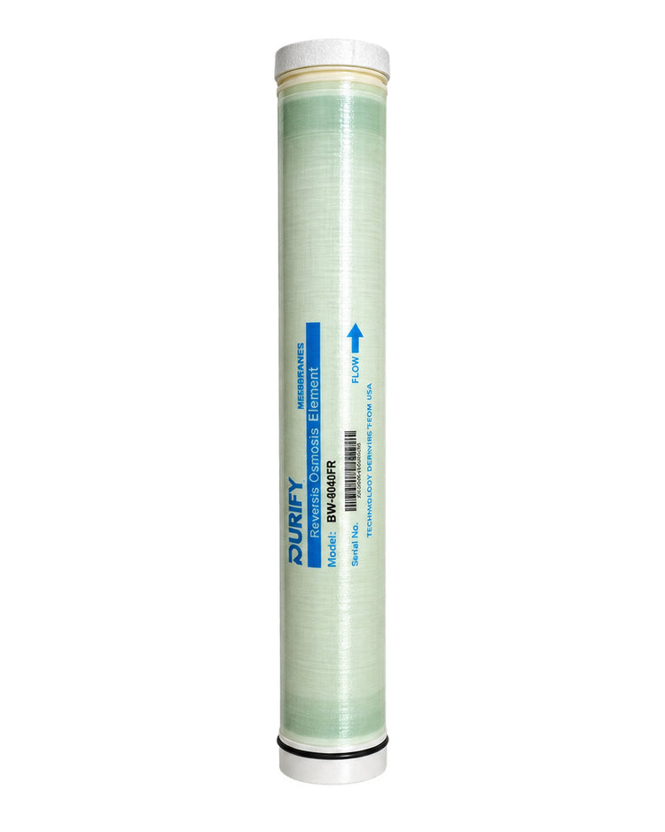 PURIFY BW-8040FR 8-inch reverse osmosis membrane on white background