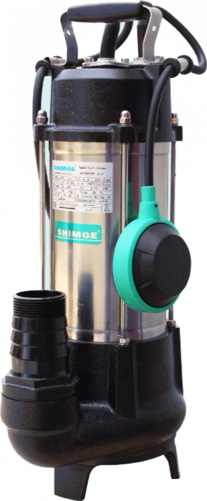 غطاس شيمغ WVSD75F بقدرة 1 حصان و220 فولت ومخرج 2 بوصة من الستانلس ستيل، بارتفاع ضخ يصل إلى 12 متر، مناسب لتصريف مياه الصرف والمياه الملوثة بكفاءة عالية.