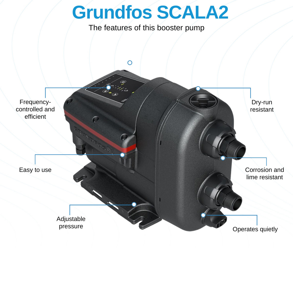 مضخة ضغط مياه Grundfos SCALA2‏ 3/4 حصان | Grundfos SCALA2 Booster Pump 3/4 HP