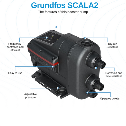 مضخة ضغط مياه Grundfos SCALA2‏ 3/4 حصان | Grundfos SCALA2 Booster Pump 3/4 HP