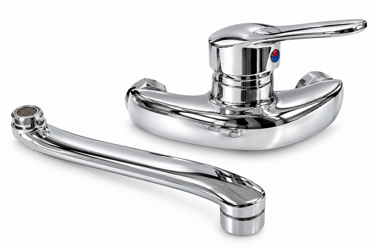Wall-Mounted Bath Mixer Tap with Spout | خلاط بانيو جداري مع مخرج مياه